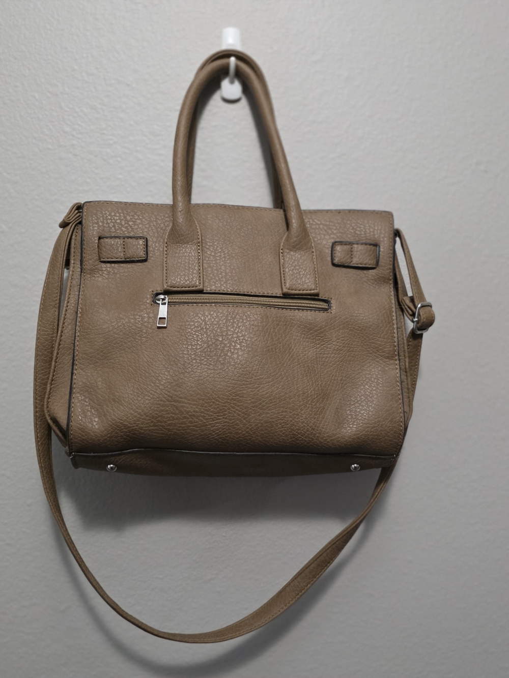 Maurices Taupe Shoulder Satchel with Detachable Strap